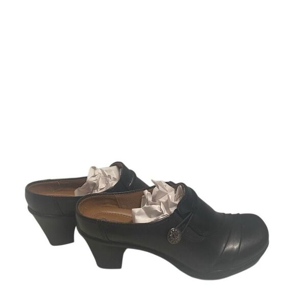 EARTH SPIRIT CLASSICS Elaine Women’s Black Mules Size 7 Leather Slip On SEE DESC - Picture 2 of 15